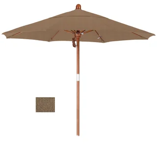 California Umbrella 7.5' Rd. Marenti Wood Frame, Fiberglass Rib Market Umbrella, Double Wind Vent, Olefin Fabric