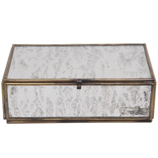 Clear Frosted Glass/Brass Small Box