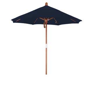 California Umbrella 7.5' Rd. Marenti Wood Frame, Fiberglass Rib Market Umbrella, Double Wind Vent, Sunbrella Fabric