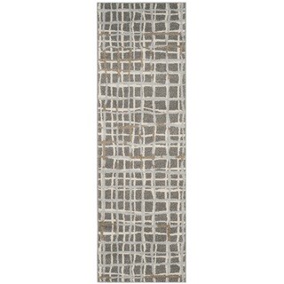 Safavieh Indoor/ Outdoor Amherst Grey/ Ivory Rug (2' 3 x 9')