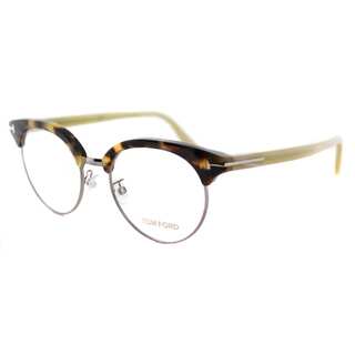 Tom Ford FT 5343 052 Dark Havana Plastic 49-millimeter Round Eyeglasses