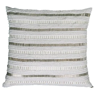 Rizzy Home Hand Applique Beads and Sequin 20-inch Decorative Throw Pillow