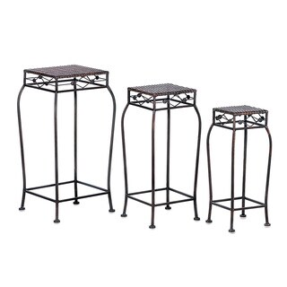 Dover Black Metal Multi-height Plant Stands (Set of 3)