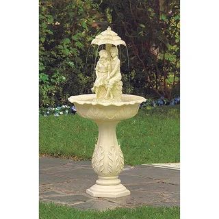Romantic Fiberglass Water Fountain Off-White