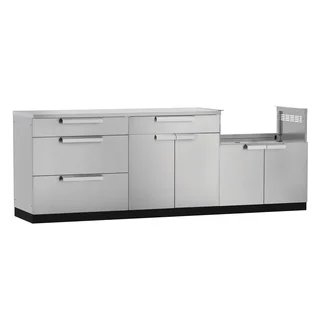 NewAge Products Aluminum/Stainless Steel 97-inch x 24-inch 4-piece Outdoor Kitchen Storage