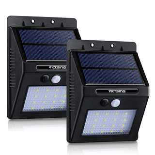 Solar-powered Black Outdoor Motion Sensor Garden Light (Pack of 2)
