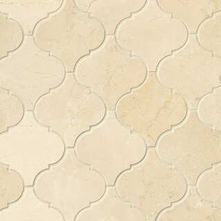 Crema Marfil Pol Stone Arabesque Mosaic Tile (Pack of 10 Sheets)