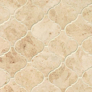 Cappuccino Polished Stone Arabesque Mosaic Tile (Pack Of 10 Sheets)