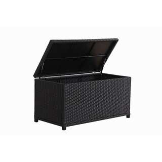 BroyerK Outdoor Black Wicker Storage Cushion Box