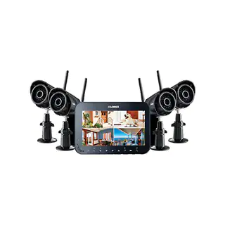 Lorex Wireless Video Surveillance System + 7-Inch Monitor + (4) Weather-Resistant Cameras