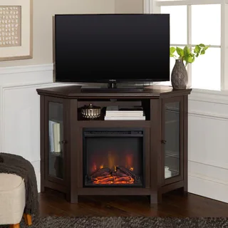48-inch Espresso Corner Fireplace TV Stand