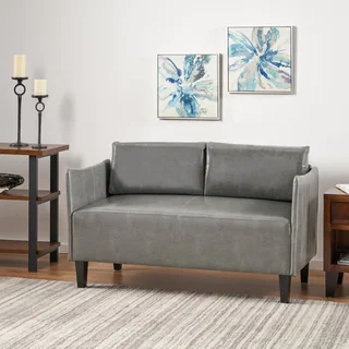 Cayo Faux Leather Loveseat Sofa by Christopher Knight Home