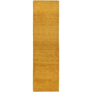 eCarpetGallery Indian Gabbeh Brown Wool Hand-knotted Rug (2'10 x 9'10)