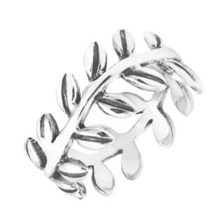 Handmade Nature Ivy Leaf Wrap Eternity Band Sterling Silver Ring (Thailand)