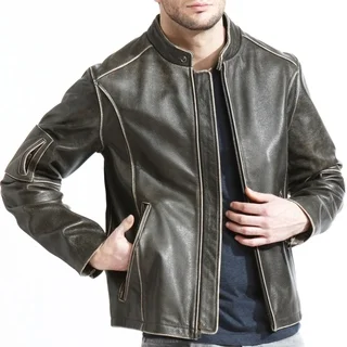 Tanners Avenue Men's Brown Leather Moto Jacket