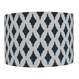 Trellise Patterned Blue 15-inch x 10-inch Drum Shade