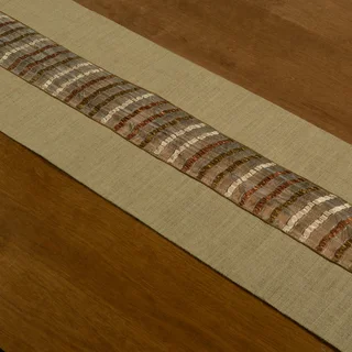 Natural Brown Ribbon Stripes 12.5-inch x 54-inch Burlap Runner