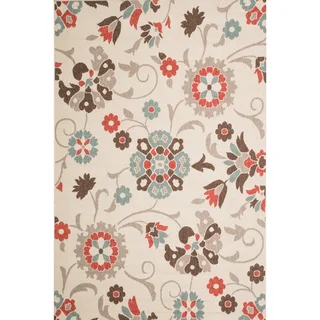 Christopher Knight Home Roxanne Telca Indoor/Outdoor Silver Floral Rug (7' x 10')