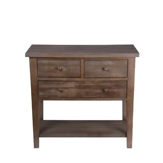 Privilege Natural-finish Wood 3-drawer Accent Table/Stand
