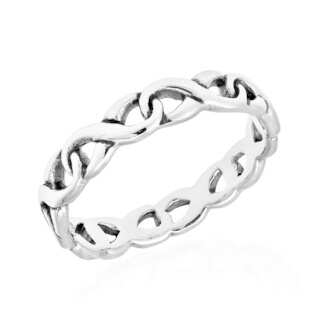 Handmade Eternal Linked Infinity Band .925 Sterling Silver Ring (Thailand)