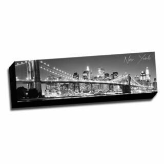 B&W Panoramic Cities New York 2 Printed Framed Canvas