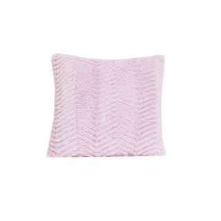 Cotton Tale Pink Faux Fur Chevron Decorative Throw Pillow