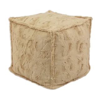 Luxe Camel 12.5-inch x 12.5-inch Corded Hassock