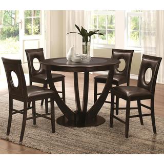 Valencia Casual 5-piece Counter Height Dininig Set with Black Tempered Glass