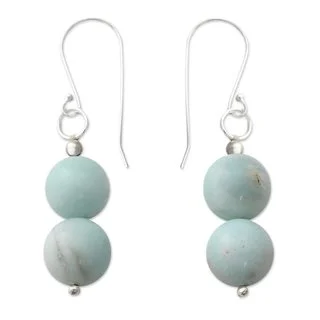 Handcrafted Sterling Silver 'Compassion' Amazonite Earrings (India)