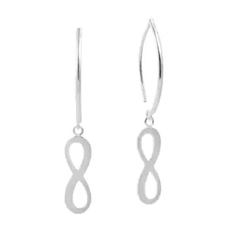 Delicate Infinity .925 Sterling Silver Hook Hoop Earrings (Thailand)