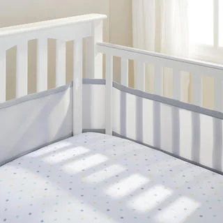 Breathable Baby Grey Breathable Mesh Crib Liner