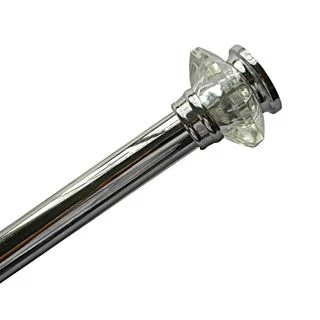 Warton Adjustable Tension Shower Rod , Acrylic / Chrome, by Elegant Home Fashions