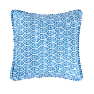 Madeline Collection Blue Cotton 26-inch Square Euro Sham