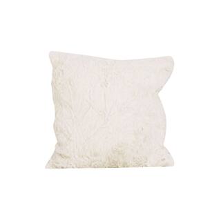 Cotton Tale Nightingale Off-white Faux Fur Decor Throw Pillow