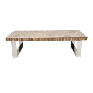 Gray Manor Lonnie Wood and Stainless Steel Coffee Table
