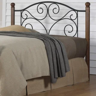 Maison Rouge Tremblay Solid Wood and Black Steel Grillwork Headboard