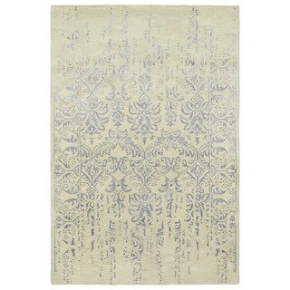 Hand-Tufted Wool & Viscose Anastasia Vanishing Grey Rug (9'6 x 13')