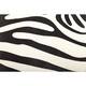 Handmade Stenciled Black and White Zebra Print Cowhide Rug (Brazil) - Thumbnail 1