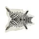Handmade Stenciled Black and White Zebra Print Cowhide Rug (Brazil) - Thumbnail 0