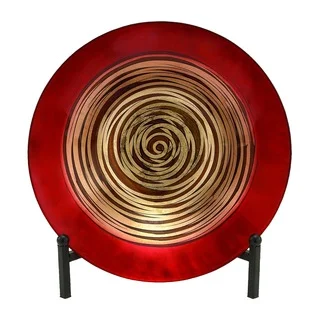 Red/Gold Metal Glass Bowl Easel