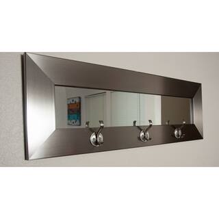 Last Look Silver Stainless 32-inch 3-hook Mirror