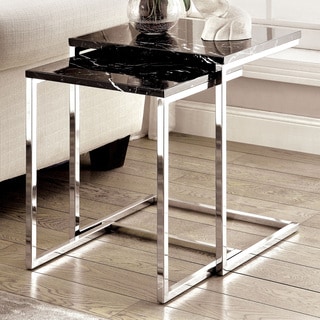 Furniture of America Sherise Contemporary Faux Marble Nesting Table