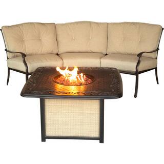 Hanover Outdoor TRADITIONS2PCFP Traditions 2-piece Seating Set with Cast-top Fire Pit