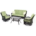 Hanover ORLEANS4PCSW Orleans Avocado Green Aluminum/Polyester 4-Piece All-weather Patio Set