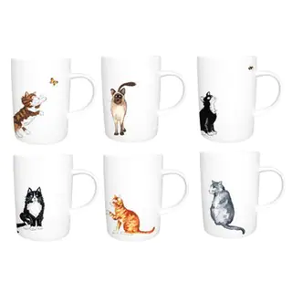 Roy Kirkham Lyric Mug - Cats Set of 6
