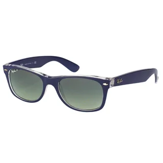 Ray-Ban Unisex RB 2132 New Wayfarer 6053M3 Top Blue on Transparent Plastic Sunglasses