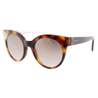 Jimmy Choo Havana Plastic Cat-Eye Sunglasses Gold Mirror Lens