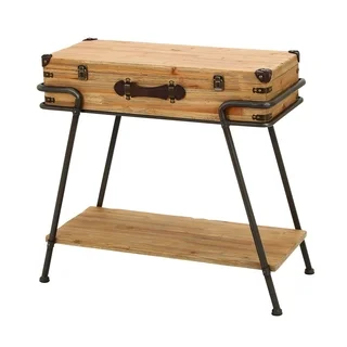Accent Collection Metal and Wood 32-inch x 30-inch Chest Table