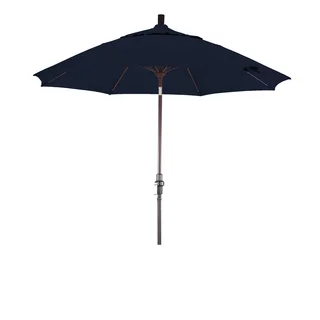 California Umbrella 9' Rd. Aluminum/Fiberglass Rib Market Umb, Deluxe Crank Lift/Collar Tilt, Bronze Finish, Sunbrella Fabric