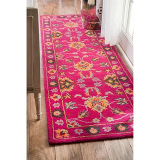 nuLOOM Handmade Overdyed Persian Wool Pink Runner Rug (2'6 x 8')
